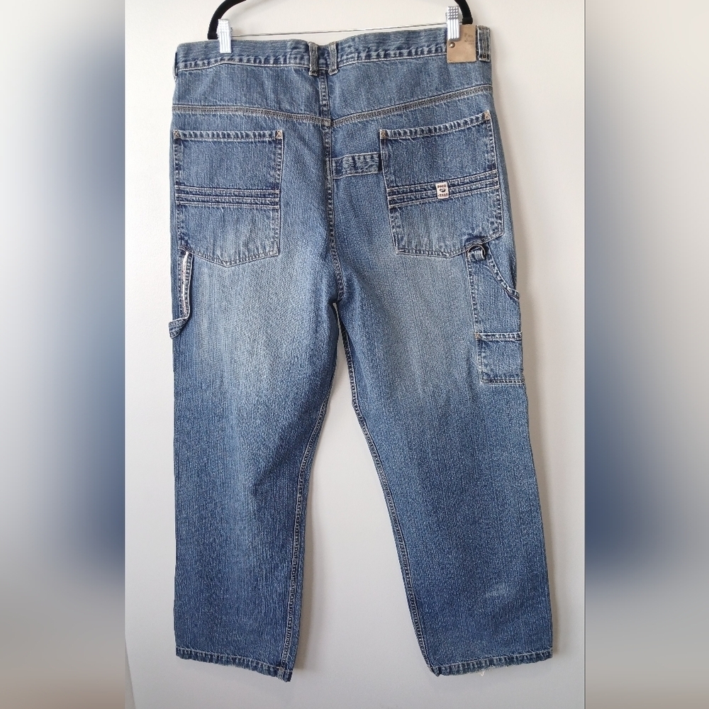Paco Utility Fit Denim Utility Jeans Mens 40×33 Loose Baggy 90's Streetwear - Picture 4 of 7